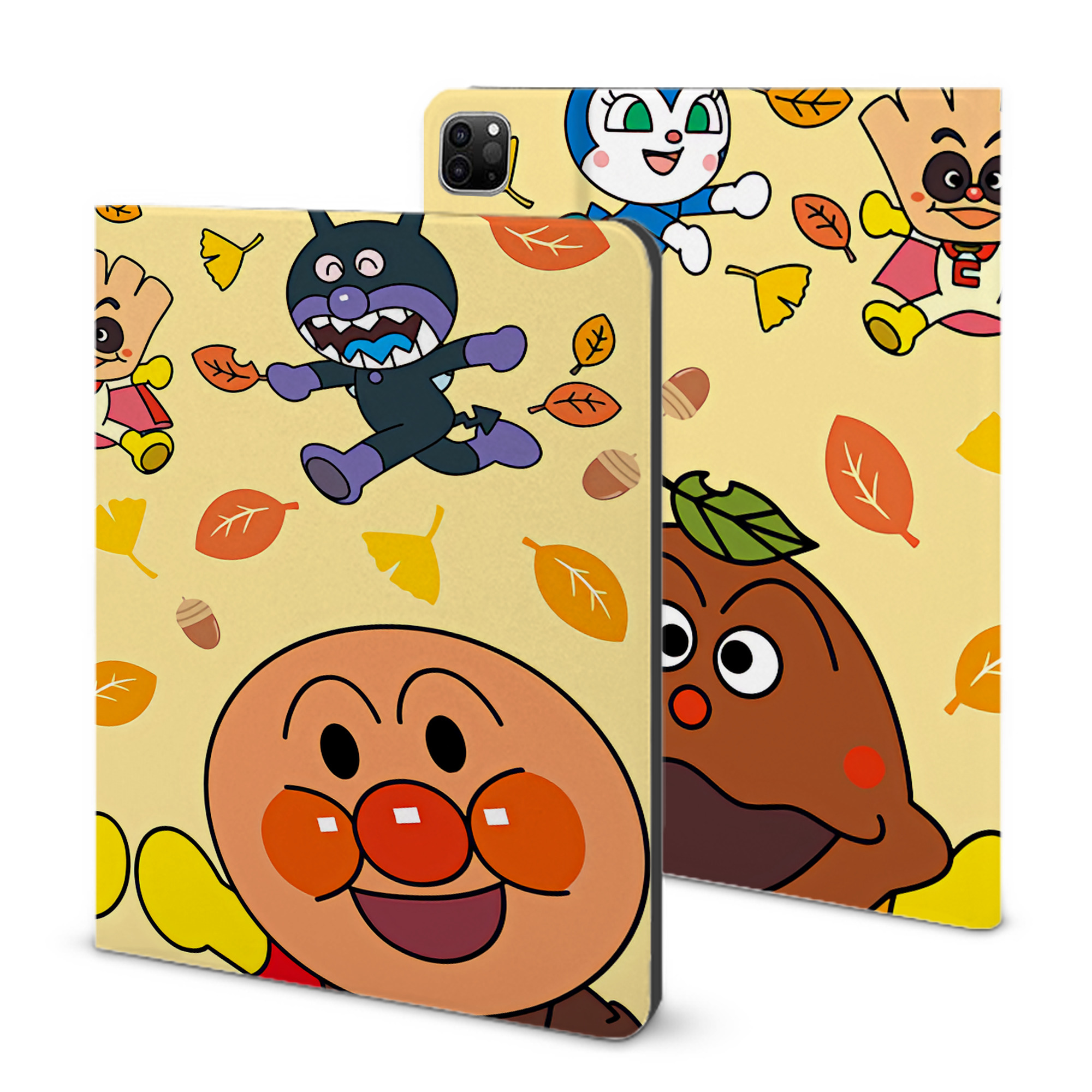 （画像用） アンパンマン Anpanman IPad ケース ブック型 PUレザー TPU 耐衝撃 軽量 薄型 ペン収納なし 全面保護 IPad 各モデル対応